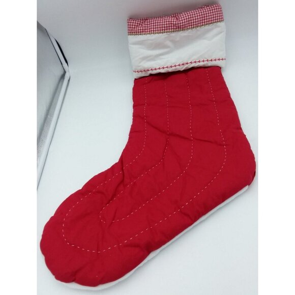 Pottery Barn Kids Riggs Jumbo Stocking Santa Gifts Holiday Quilted 31.5 Inches - Picture 9 of 9